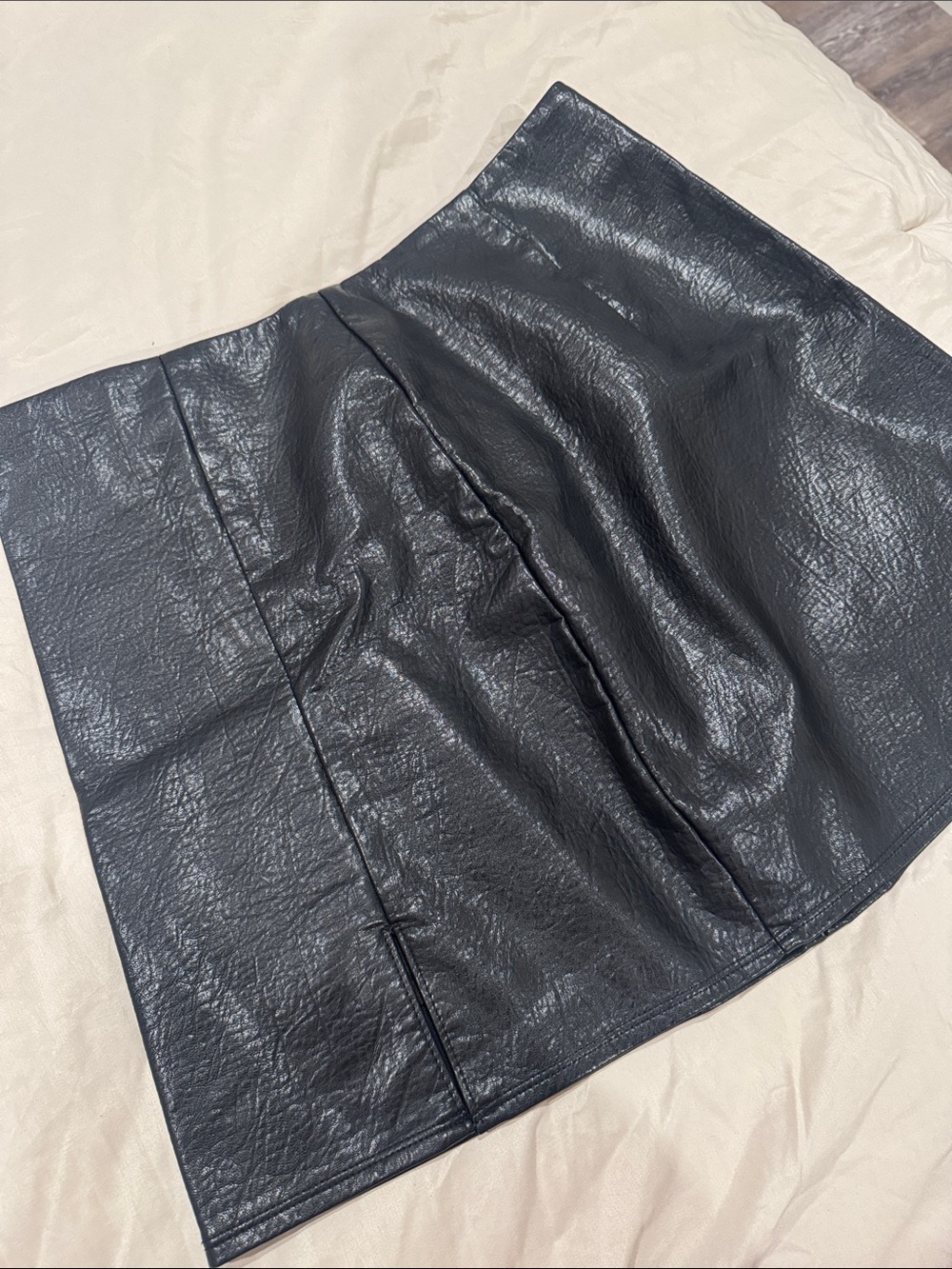 Black Faux Leather Mini Skirt
